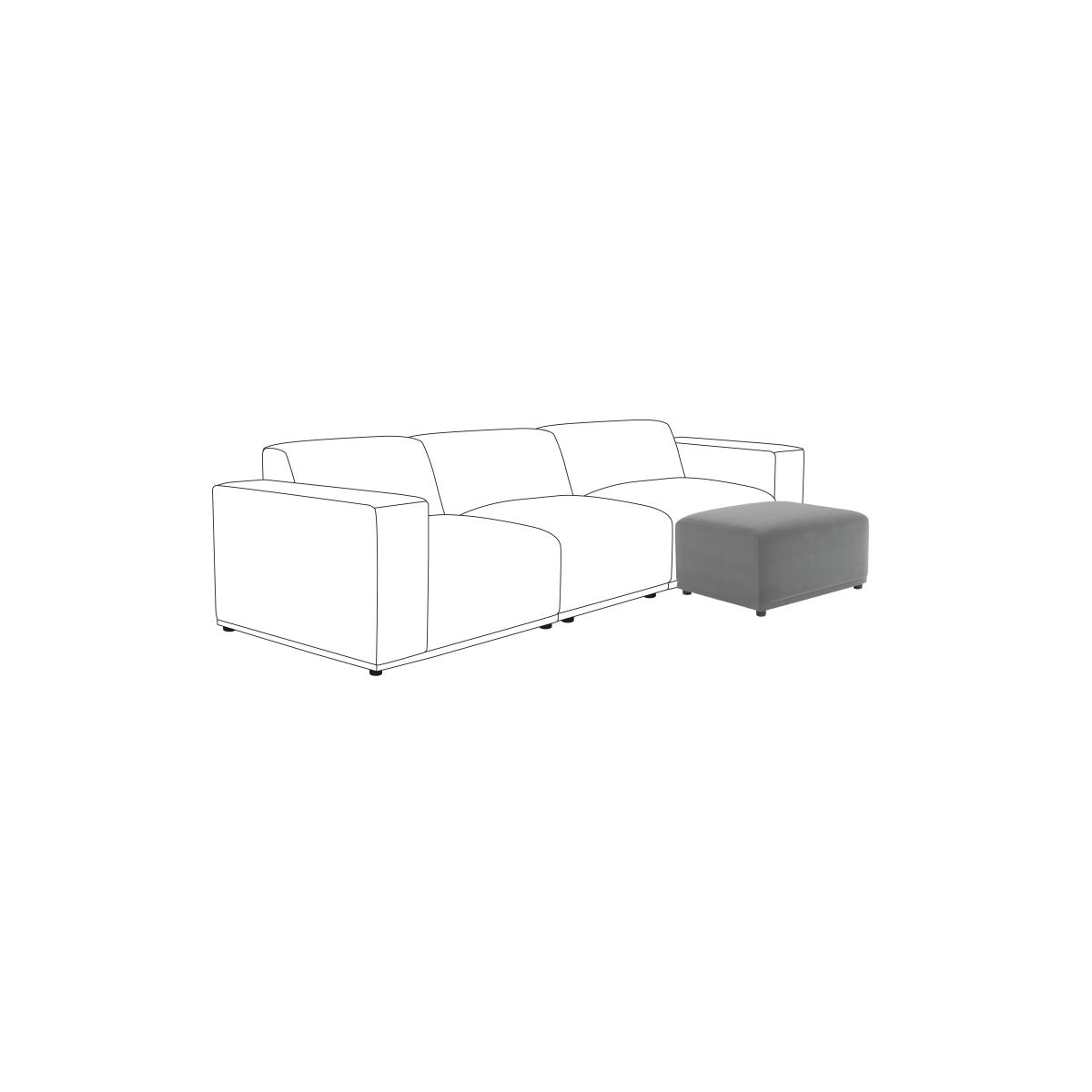 Modular Cruz Velvet Footstool Steeple Grey – image 6