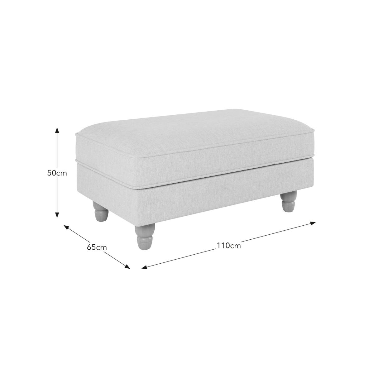 Beatrice Fabric Large Storage Footstool Luna Natural – image 7