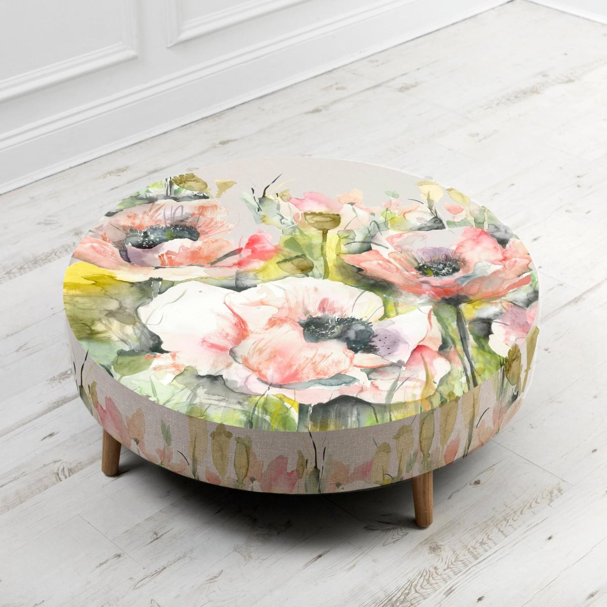 Petra Fabric Footstool Petra Papavera – image 2