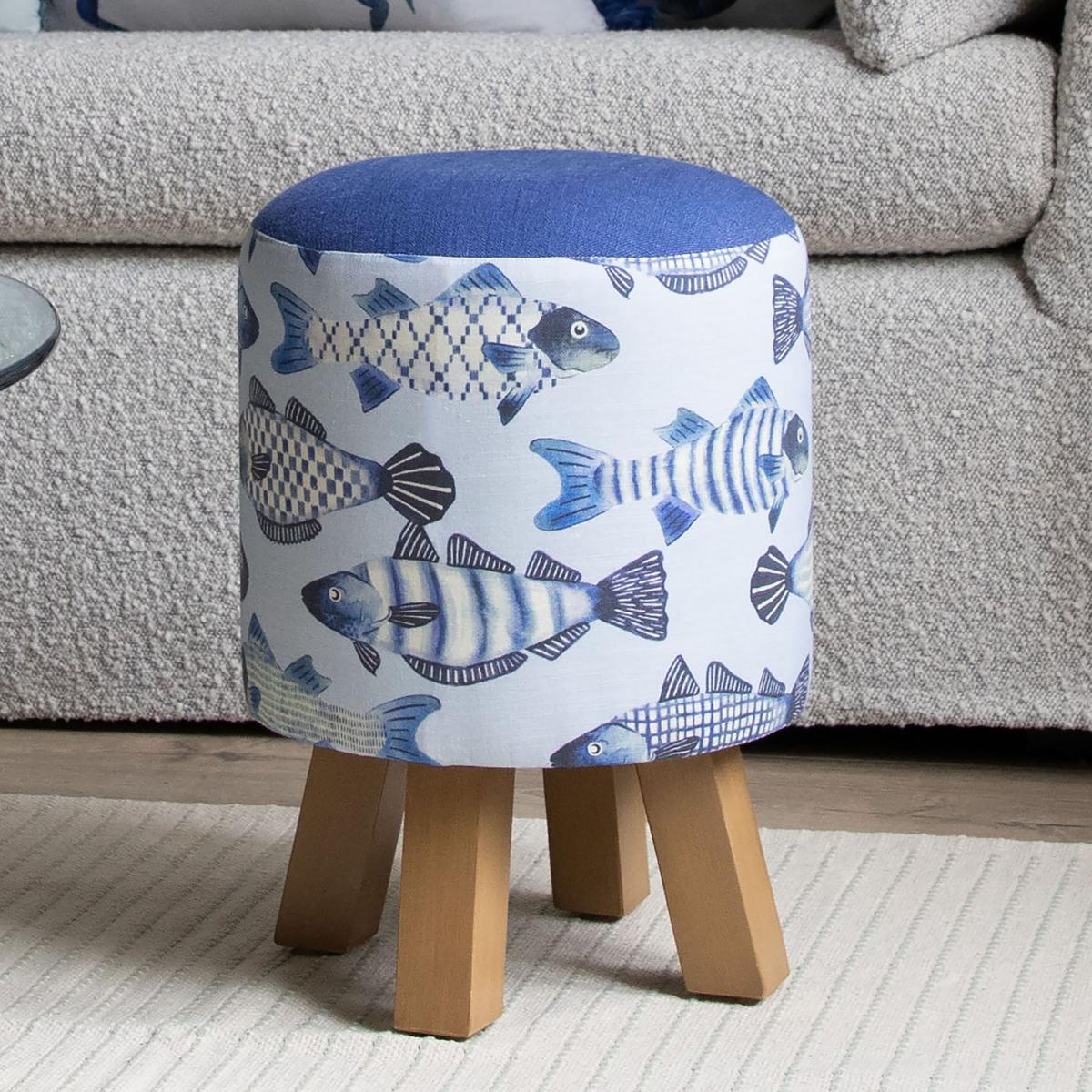 Monty Cove Footstool Blue – image 1
