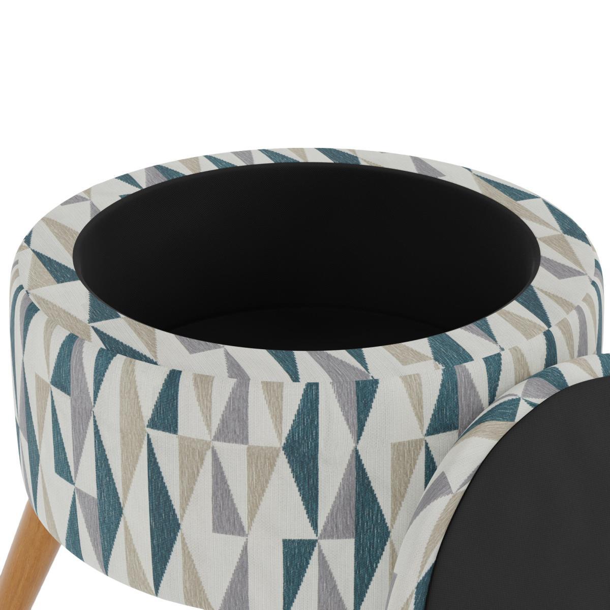Eliza Triangle Jacquard Storage Footstool Peacock – image 6