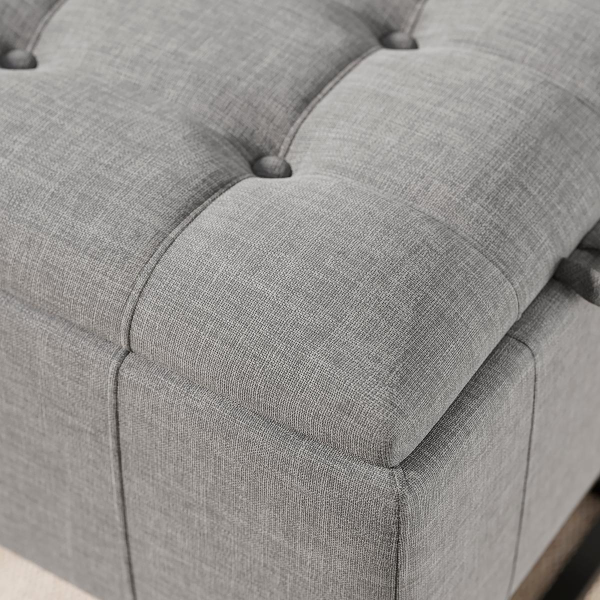 Holland Tray Table Ottoman, Flatweave Grey Grey – image 3
