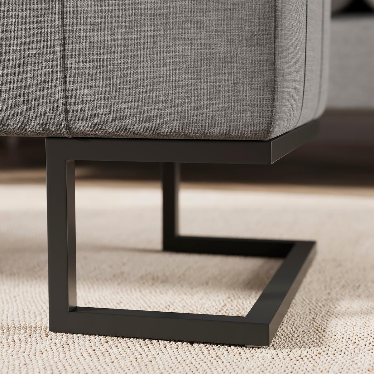 Holland Tray Table Ottoman, Flatweave Grey Grey – image 4