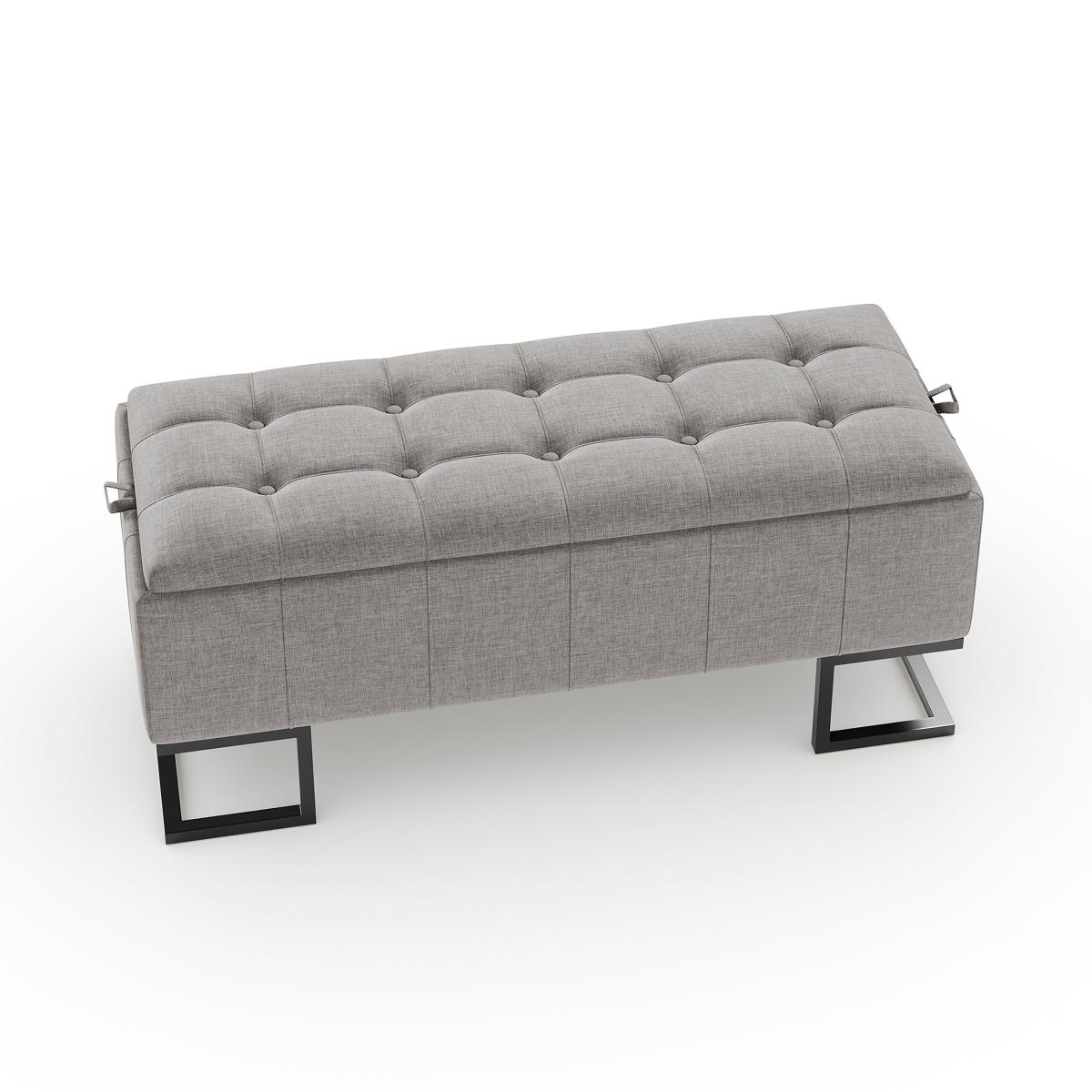 Holland Tray Table Ottoman, Flatweave Grey Grey – image 8