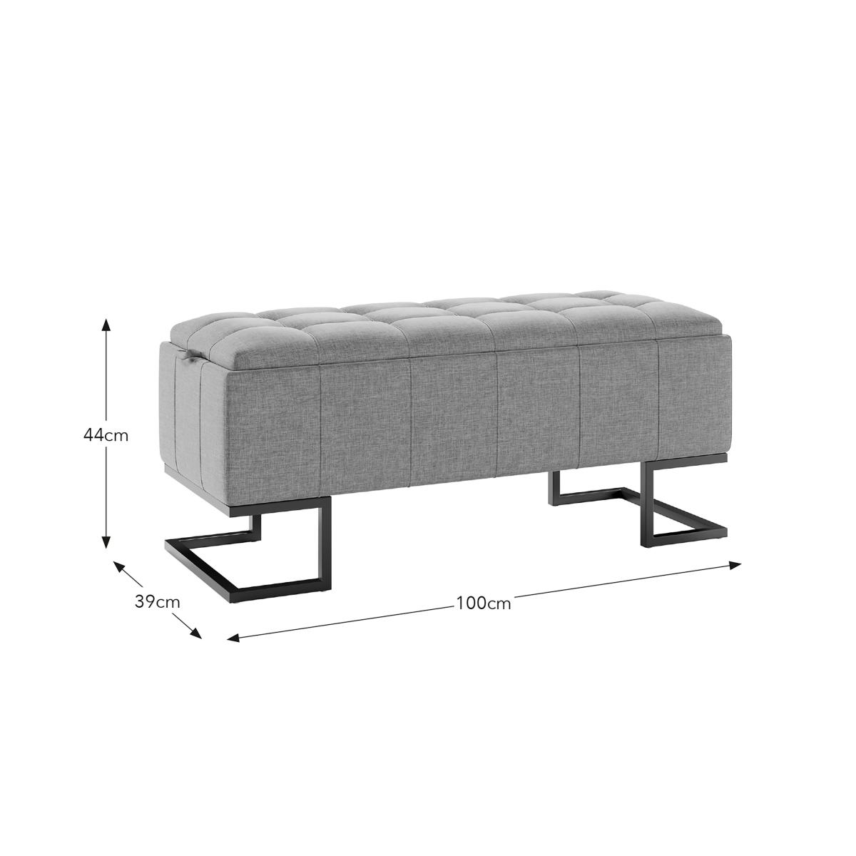 Holland Tray Table Ottoman, Flatweave Grey Grey – image 9