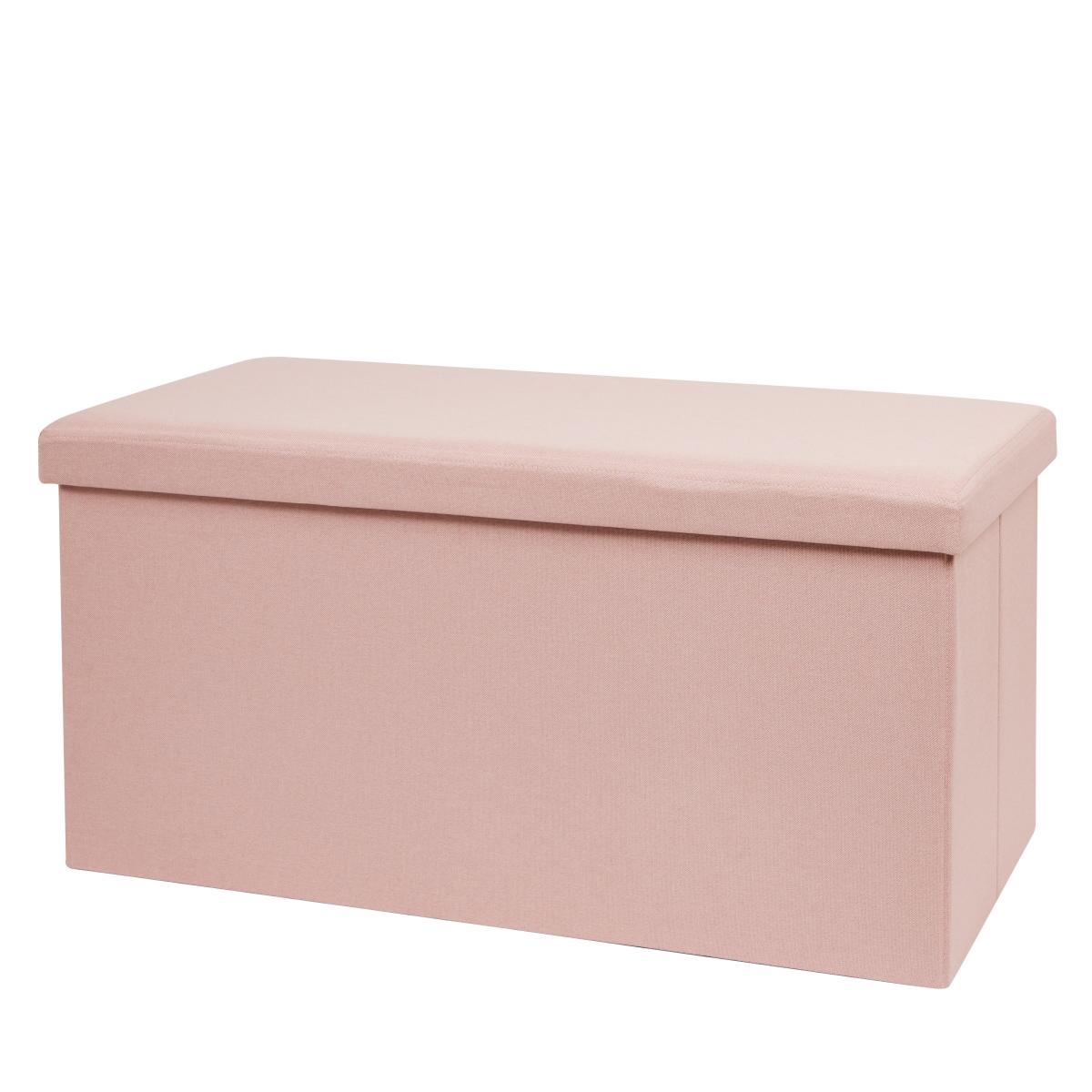 Faux Linen Ottoman Pink – image 3