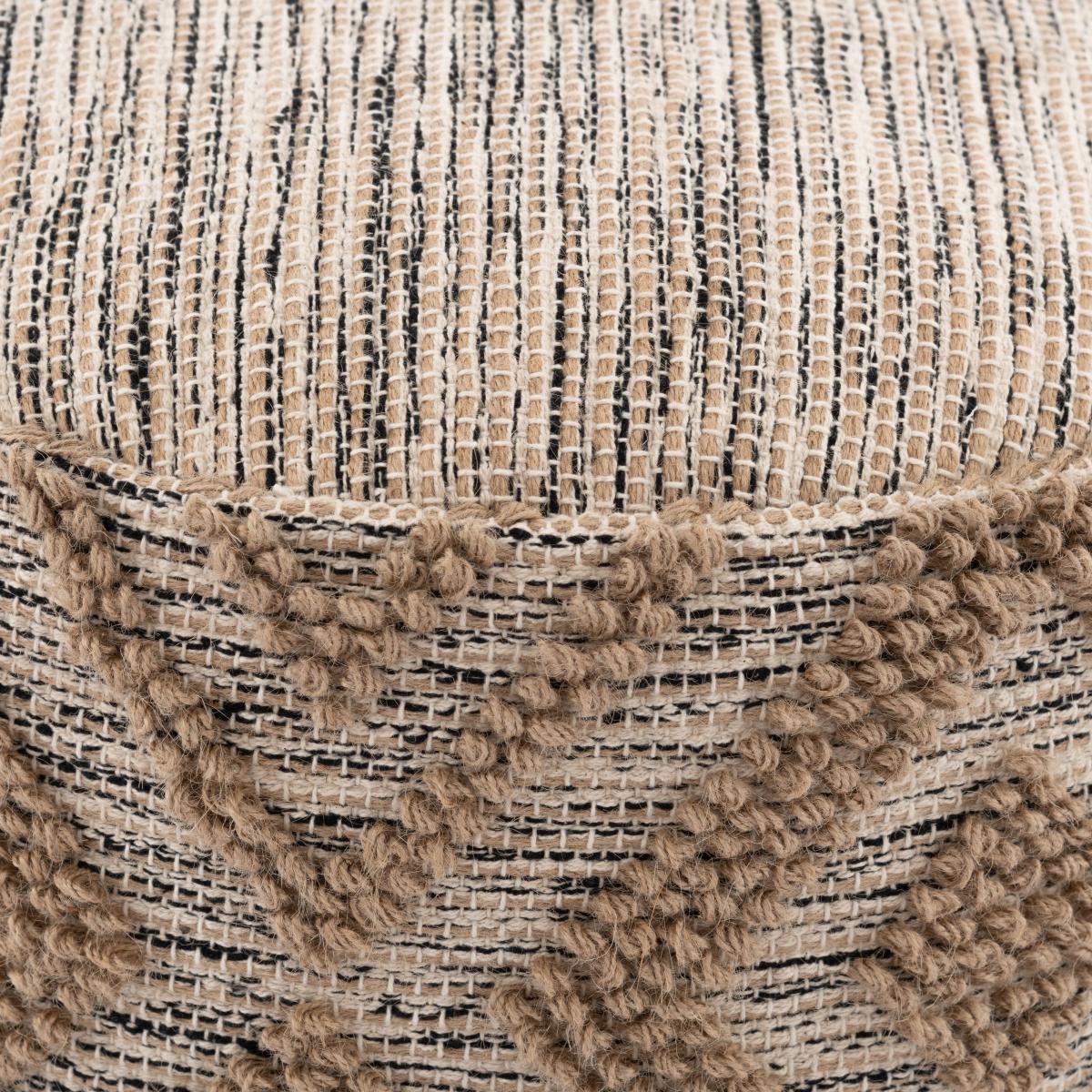 Aztec Jute Bobble Pouffe Natural – image 2