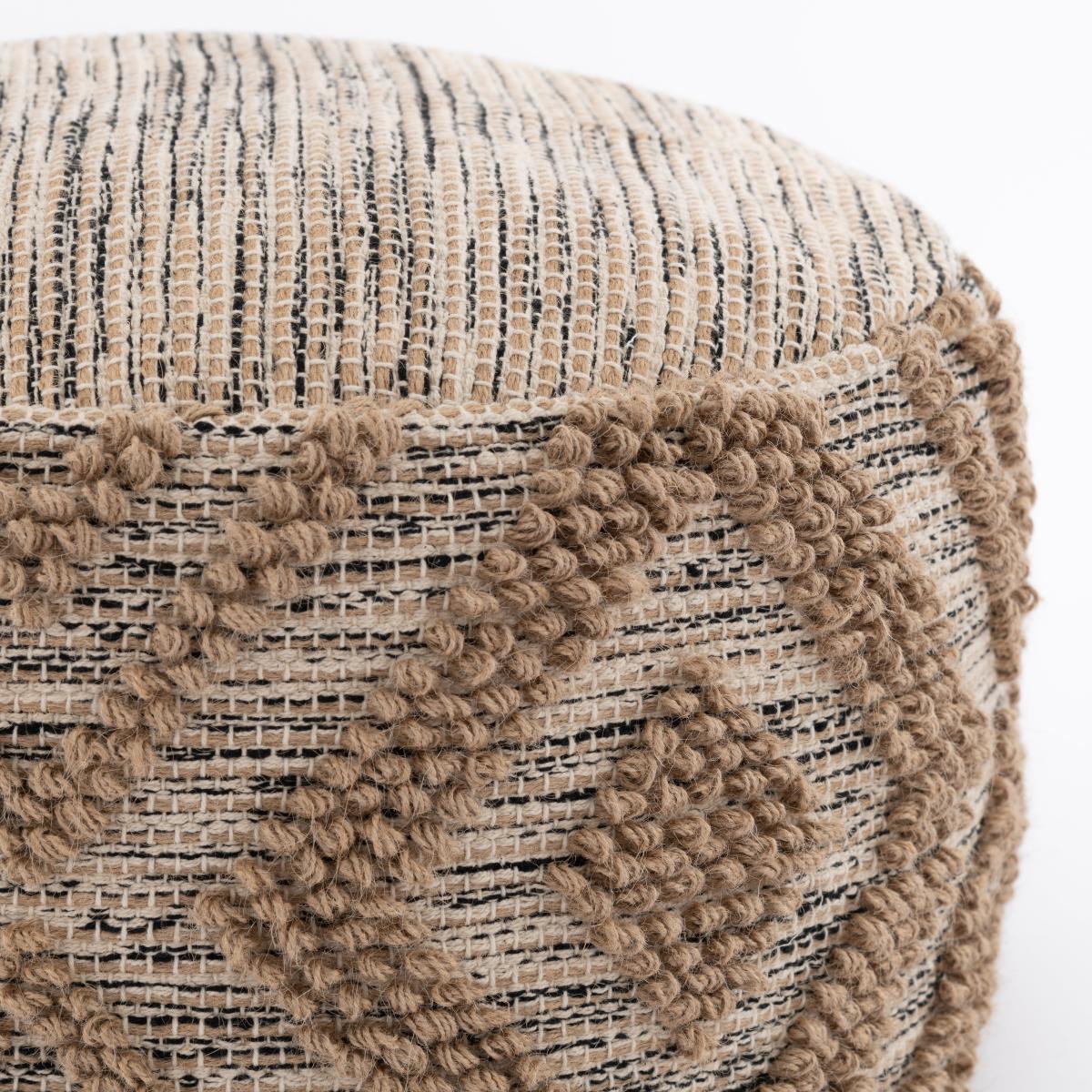 Aztec Jute Bobble Pouffe Natural – image 3