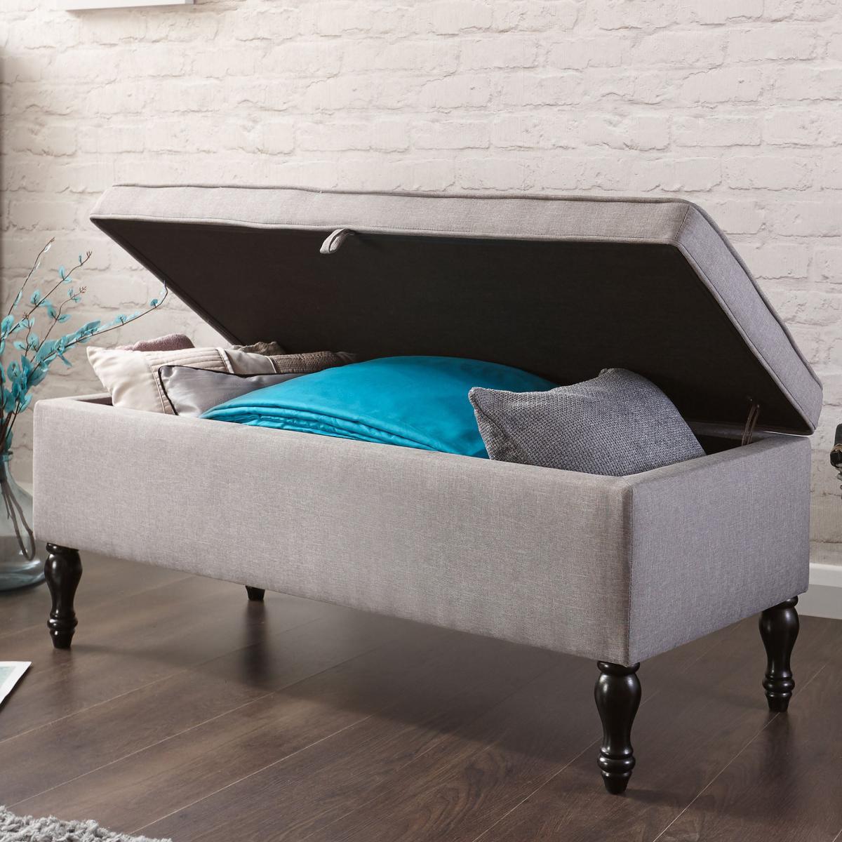 Windsor Grey Cushioned Ottoman Grey – image 5