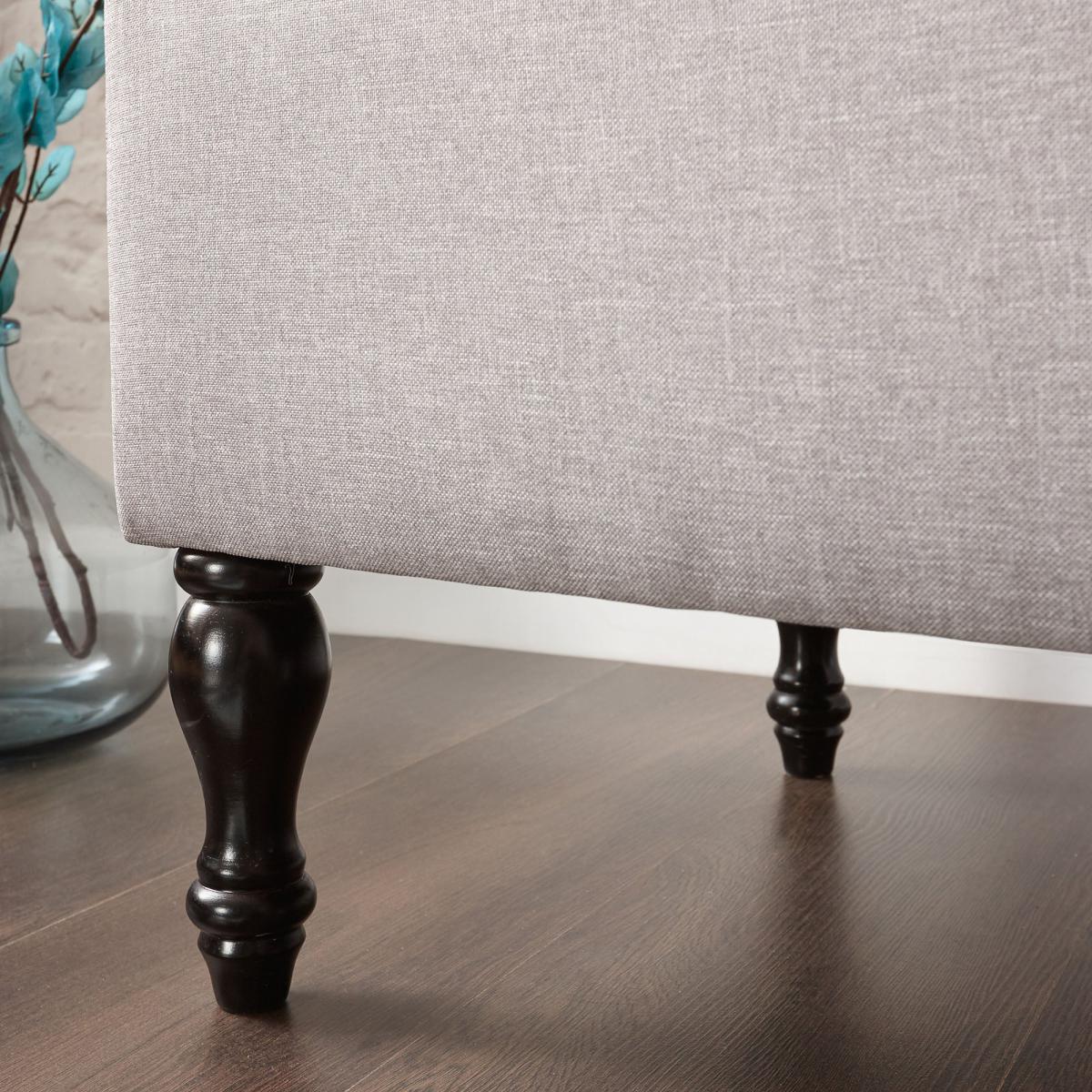 Windsor Grey Cushioned Ottoman Grey – image 9