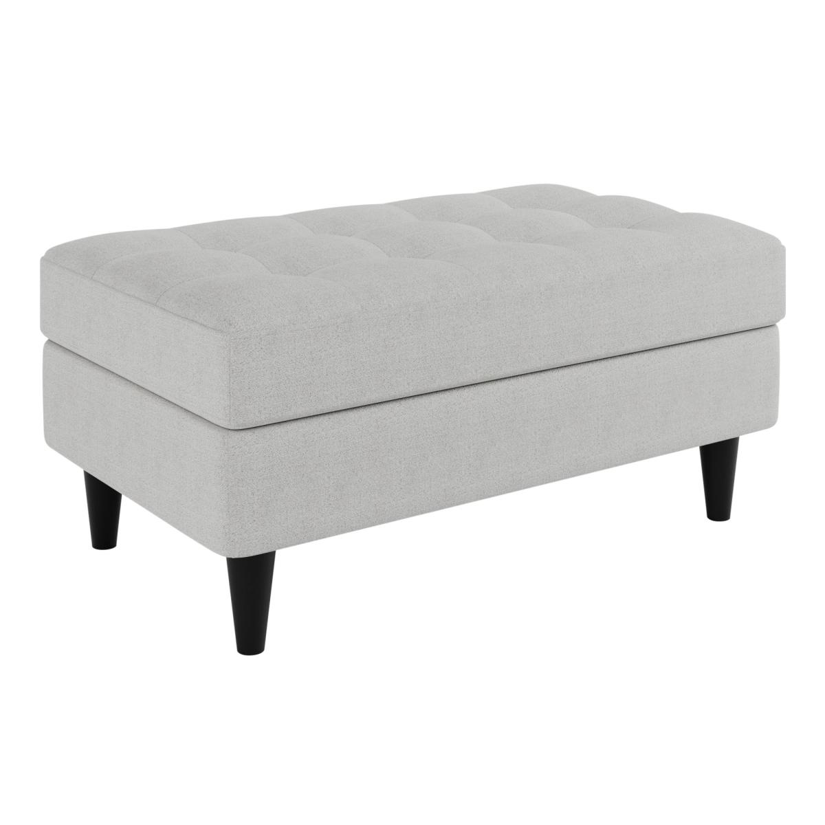 Zoe Boucle Storage Footstool Light Grey – image 2