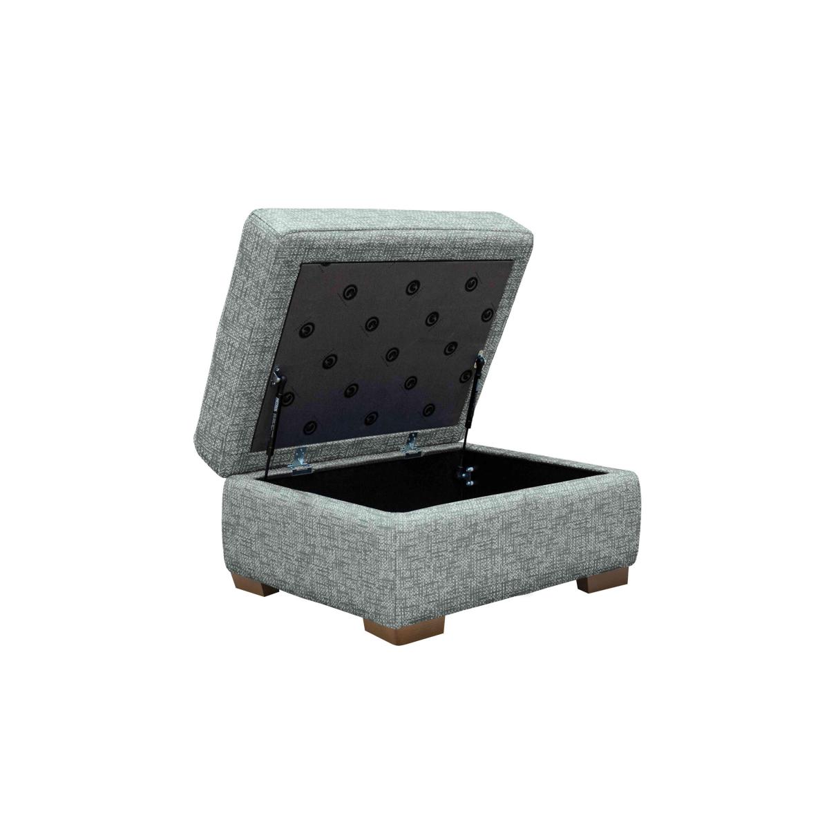 G Plan - Seattle Fabric Storage Footstool with Wooden Feet - Nebular Pebble – image 2