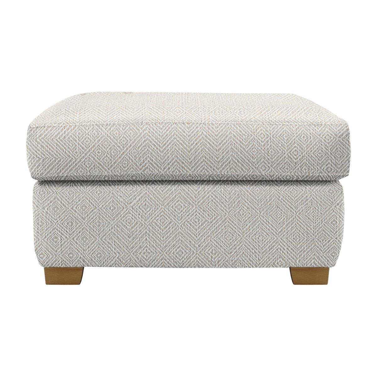 G Plan - Seattle Fabric Storage Footstool with Wooden Feet - Nebular Pebble – image 1