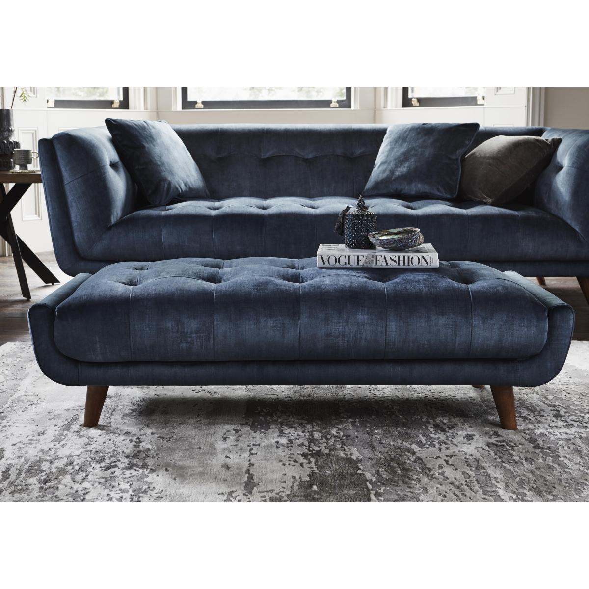 Rene Large Fabric Footstool - Heritage Airforce – image 2