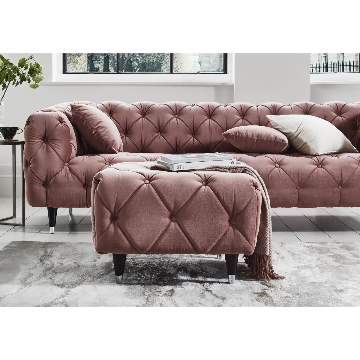 Cecilia Fabric Footstool - Pink – image 2
