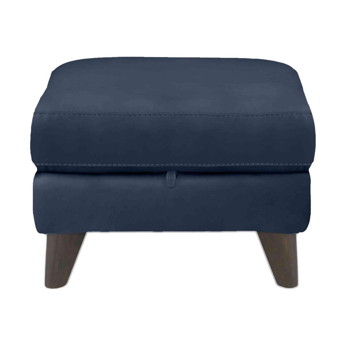 Wade Leather Storage Footstool - Ocean