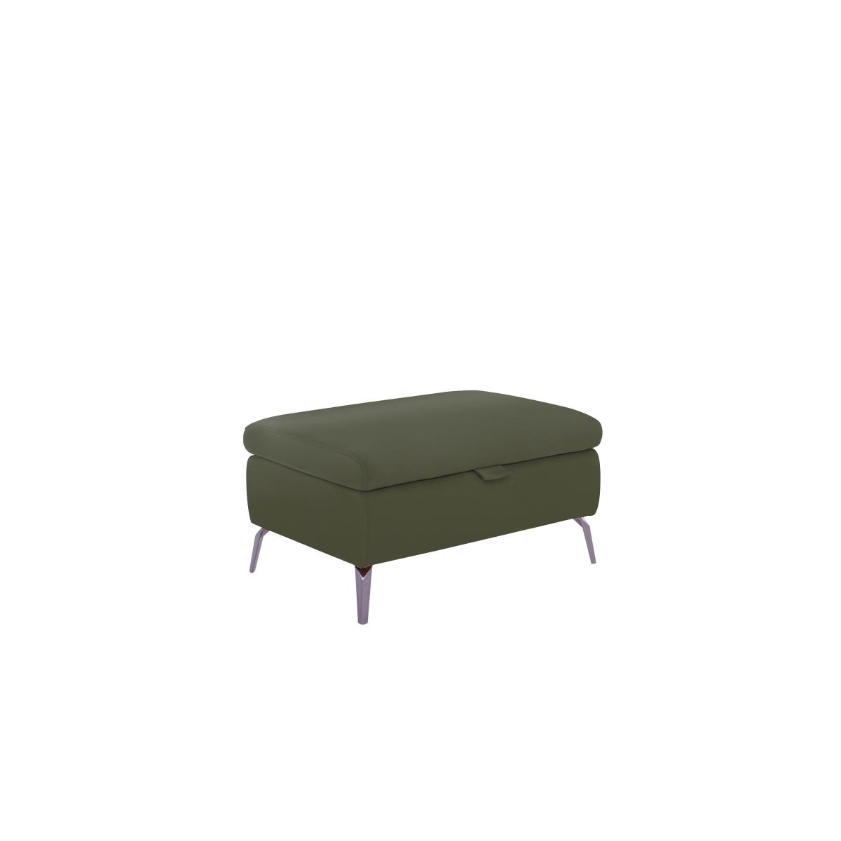 Jude Leather Storage Footstool - Blue – image 2