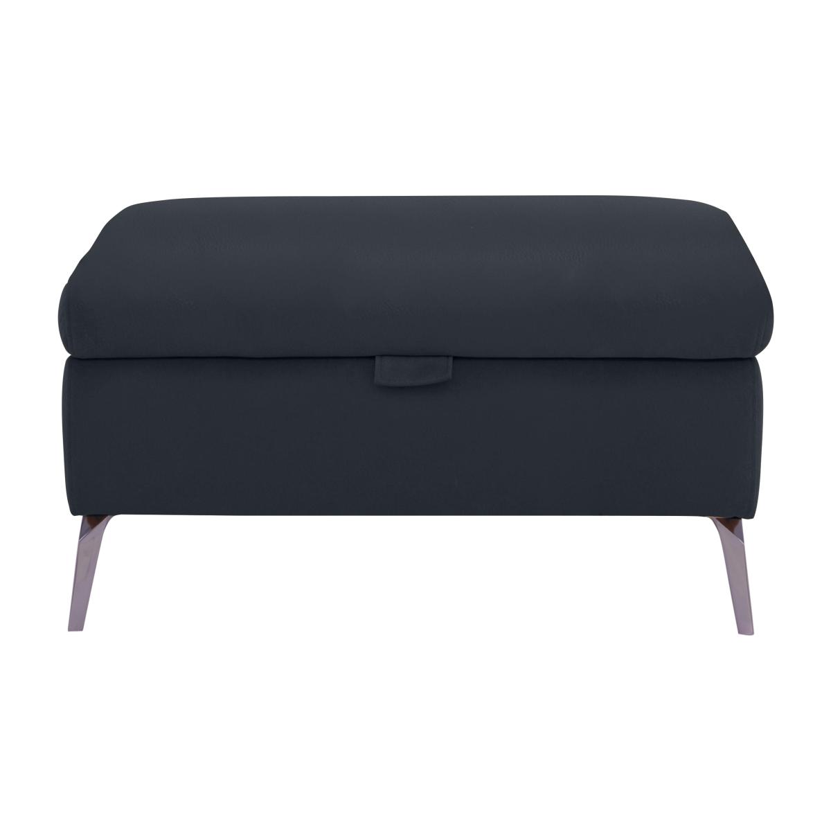 Jude Leather Storage Footstool - Blue – image 1