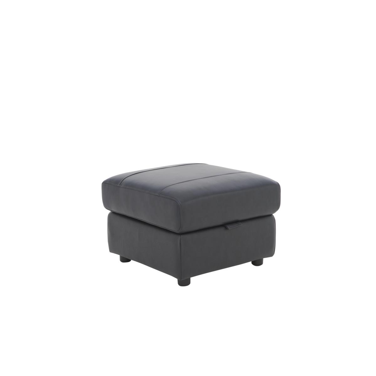 Orlando Leather Storage Footstool - Grey – image 6