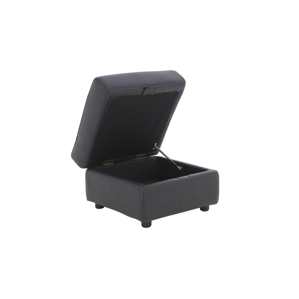 Orlando Leather Storage Footstool - Grey – image 7
