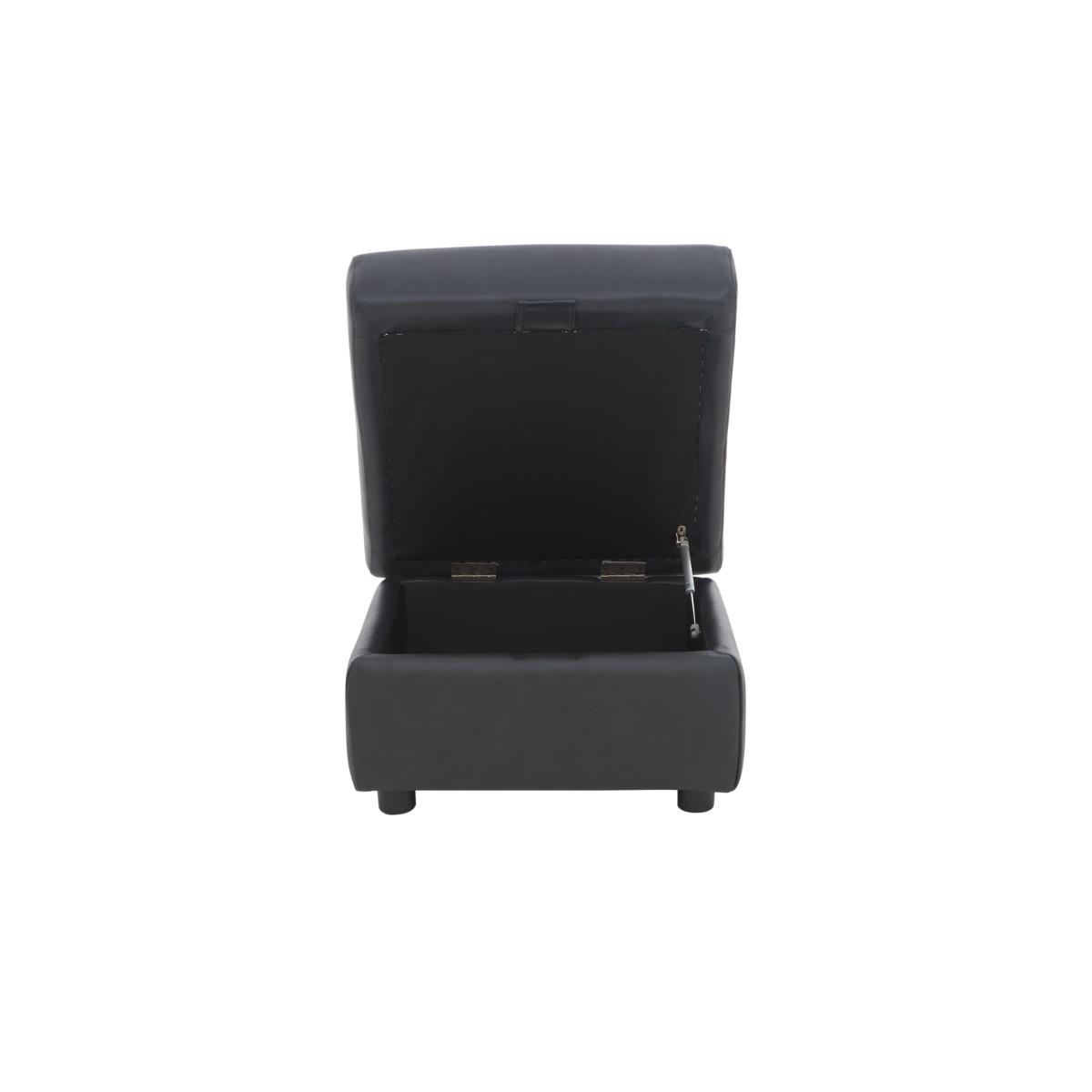 Orlando Leather Storage Footstool - Grey – image 8