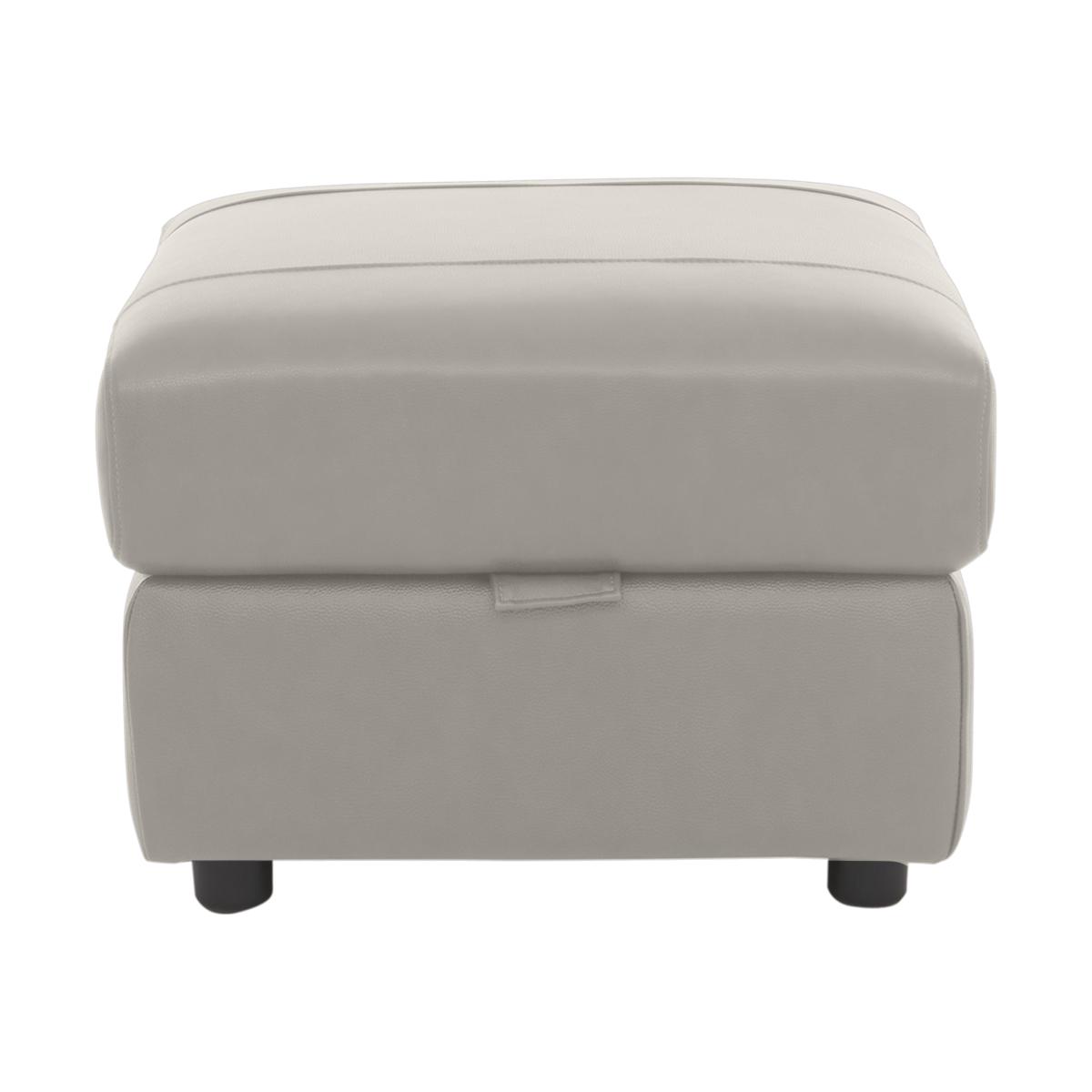Orlando Leather Storage Footstool - Grey – image 1