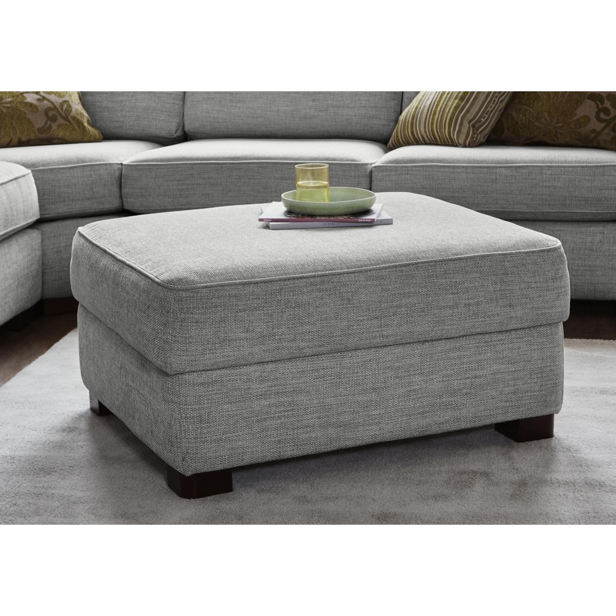 Elora Large Fabric Storage Footstool - Brown – image 2