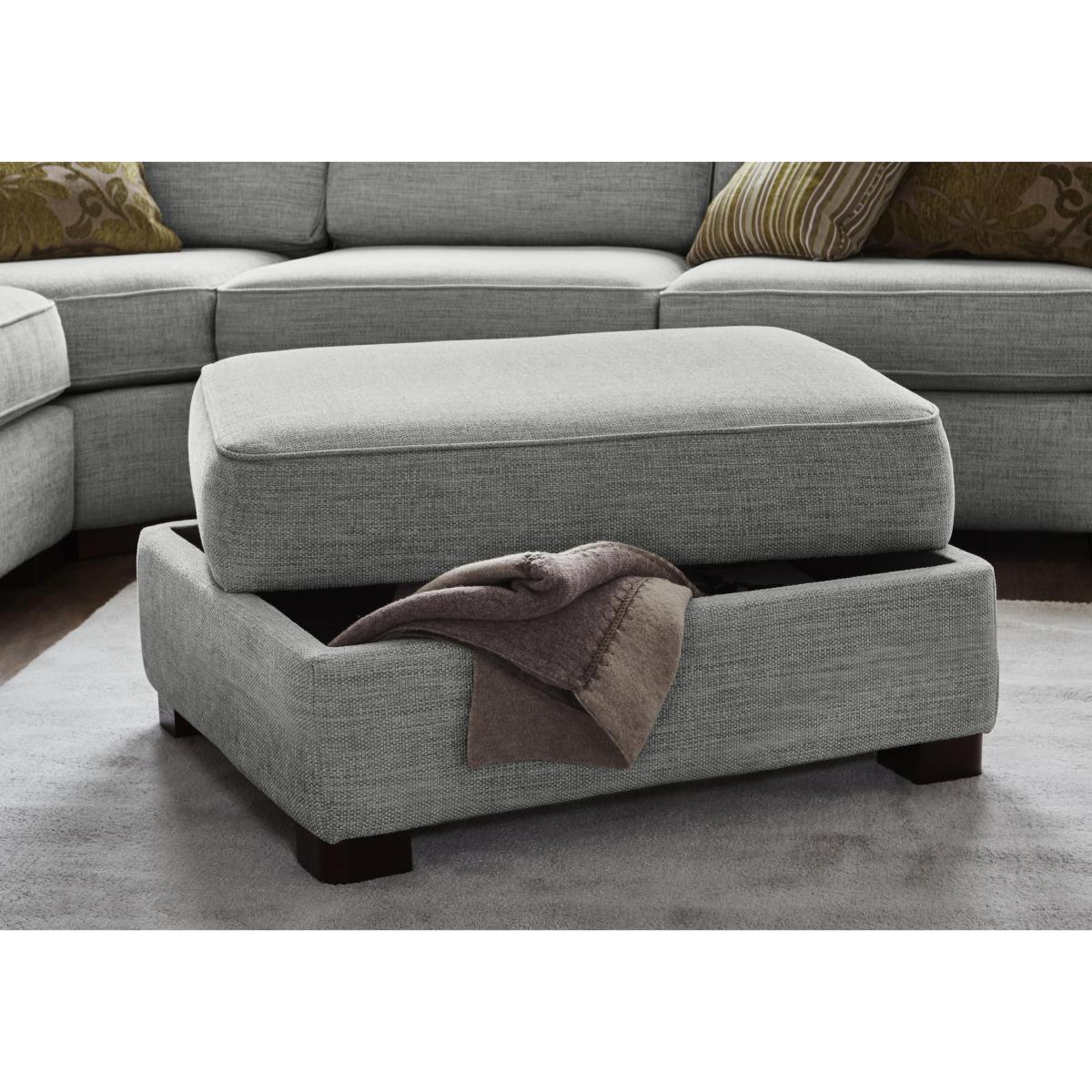 Elora Large Fabric Storage Footstool - Brown – image 3