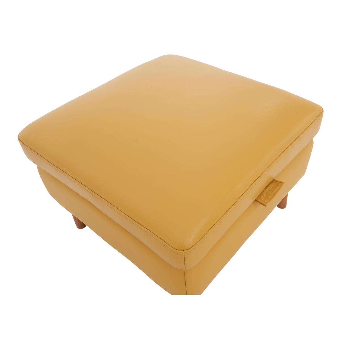 Morgan Leather Storage Footstool - Yellow – image 3