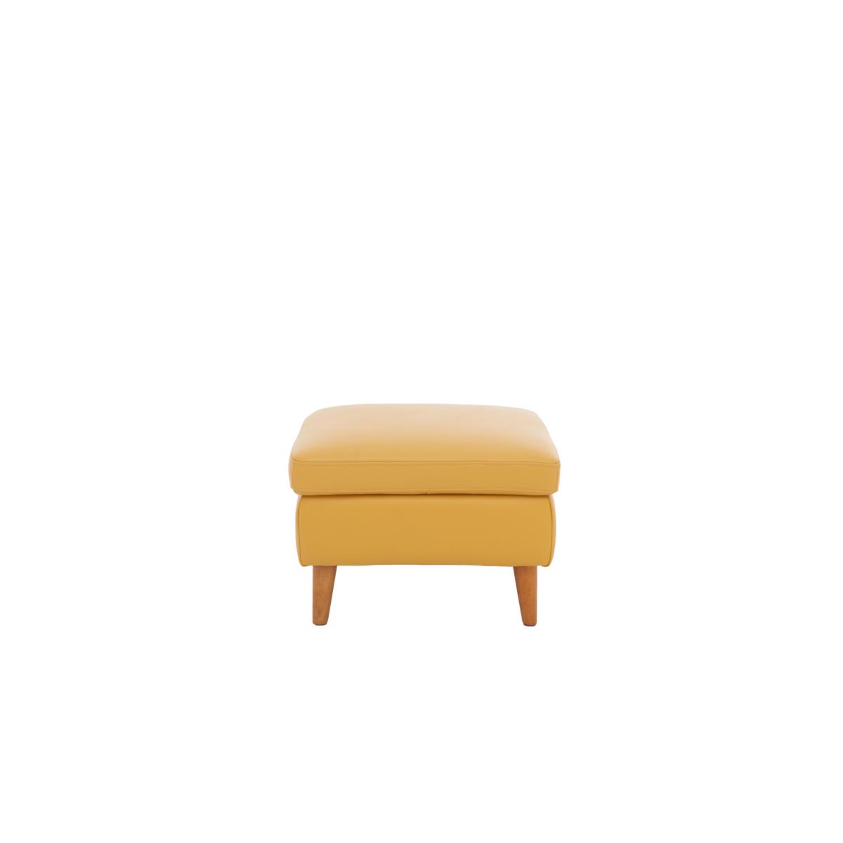 Morgan Leather Storage Footstool - Yellow – image 8