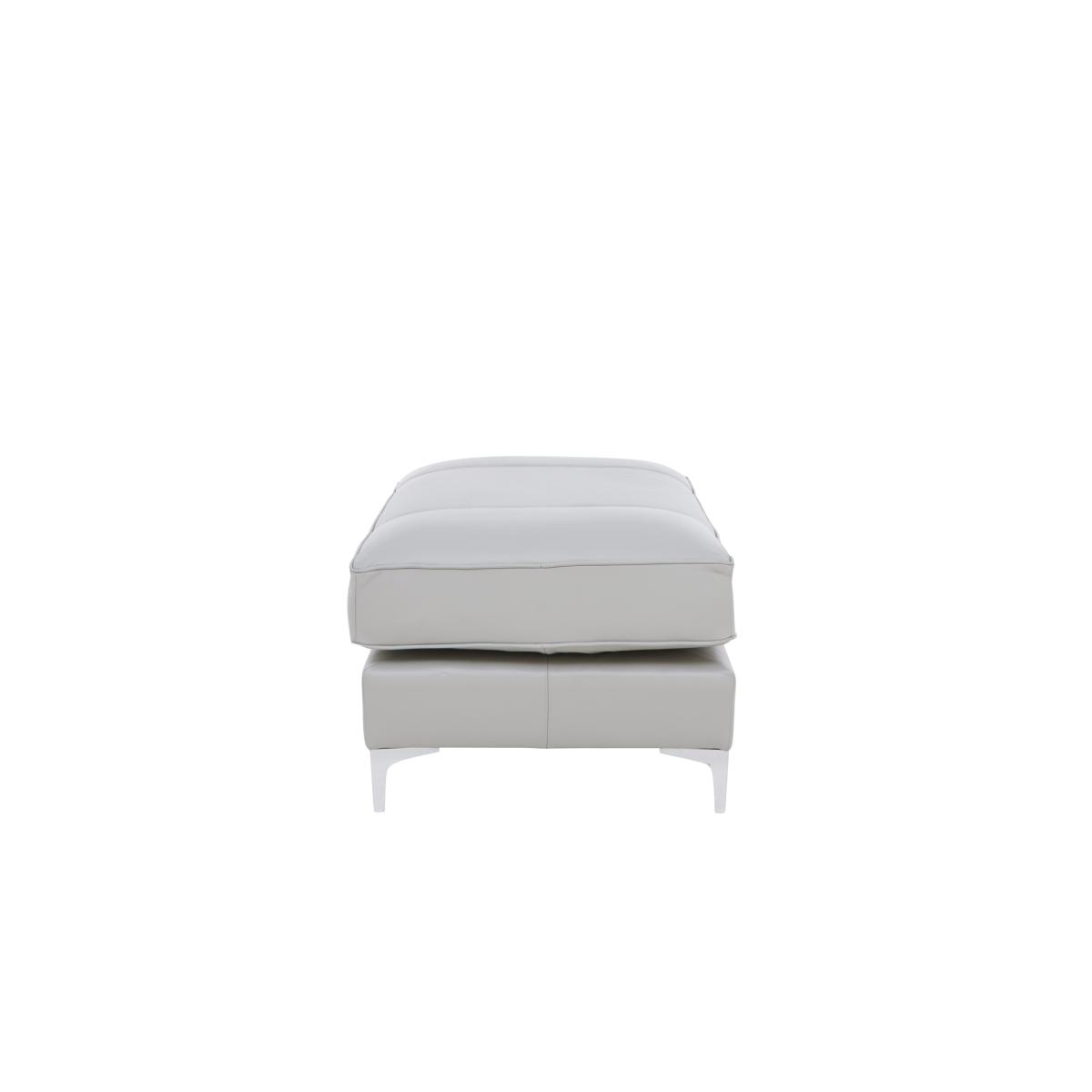 Legend Leather Footstool with Chrome Feet - Verona Pearl – image 6