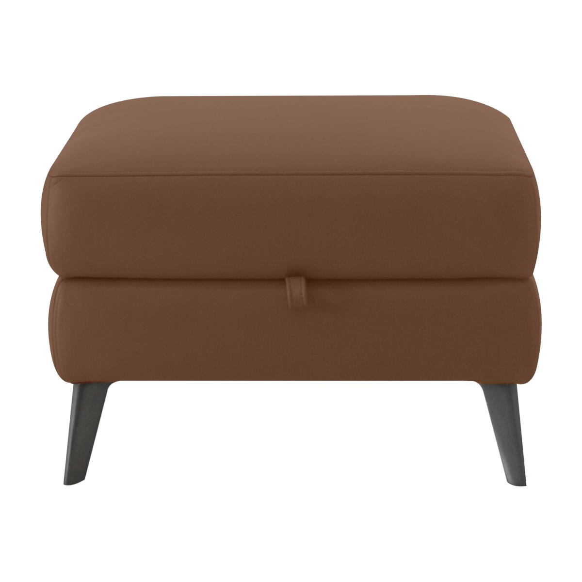 Domicil - Logan Leather Storage Footstool - NN Caramel – image 1