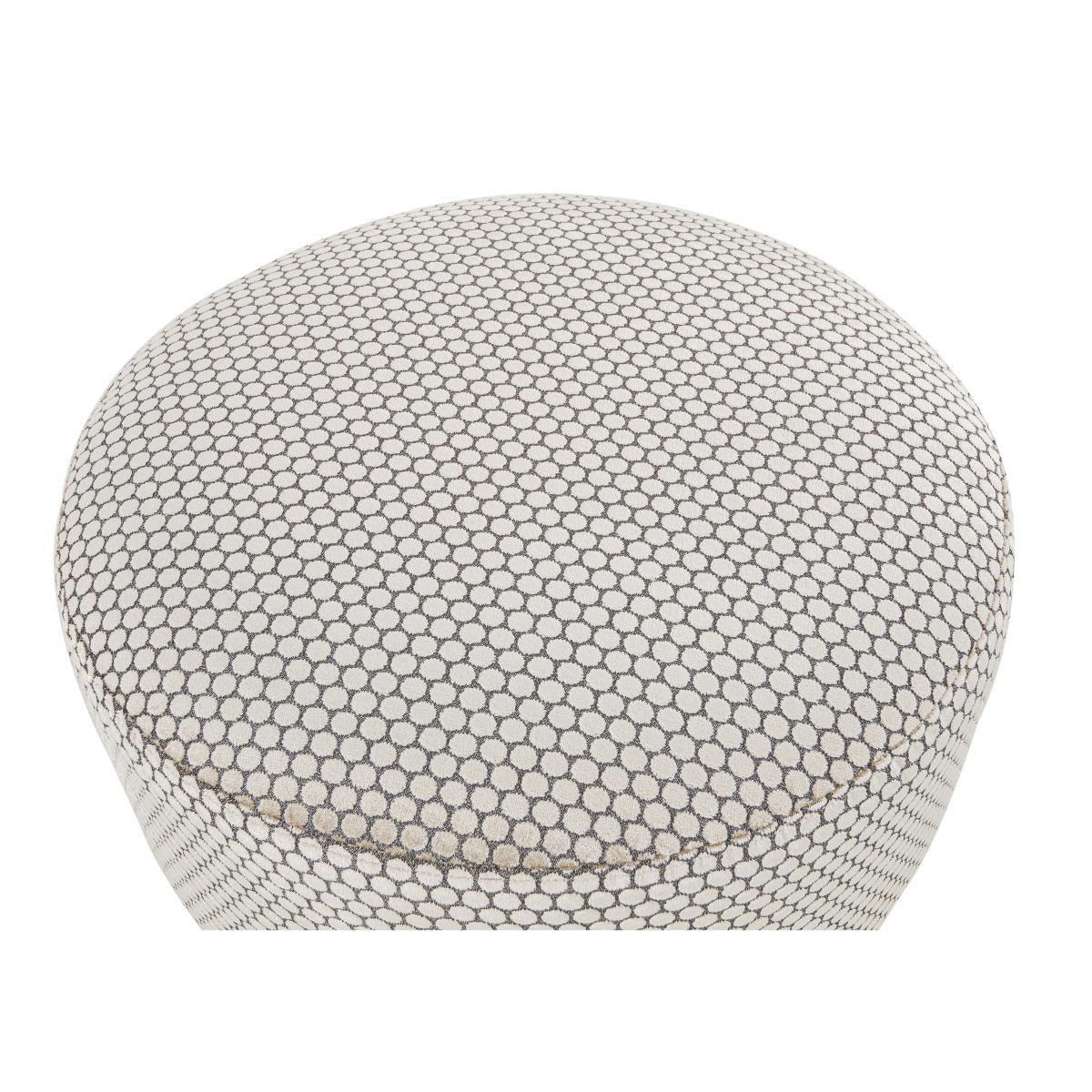 Celestia Fabric Round Footstool - Blue – image 3