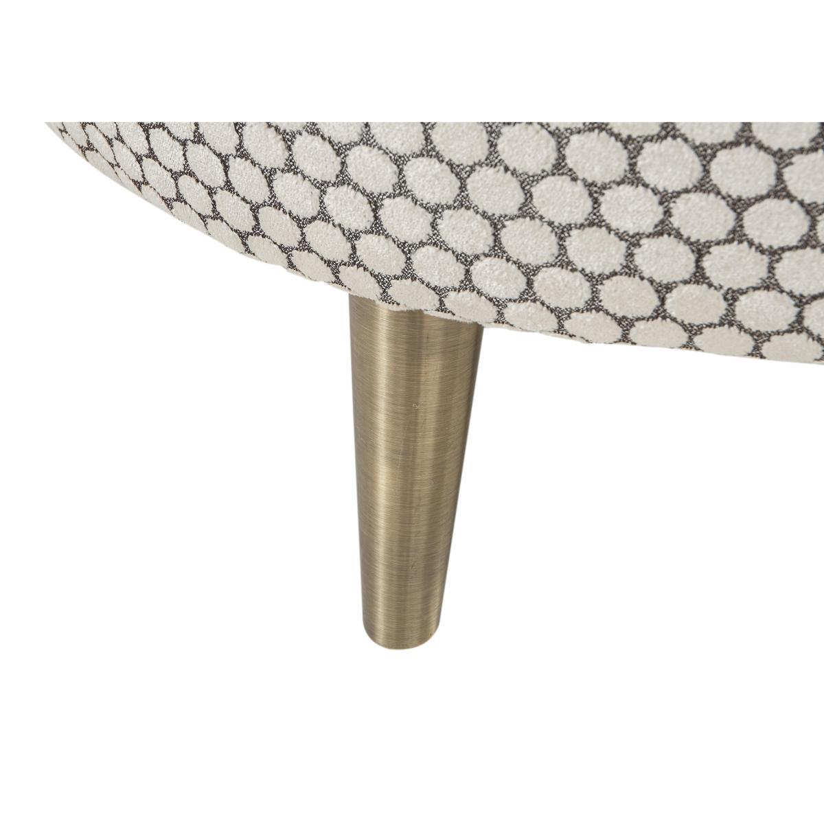 Celestia Fabric Round Footstool - Blue – image 4