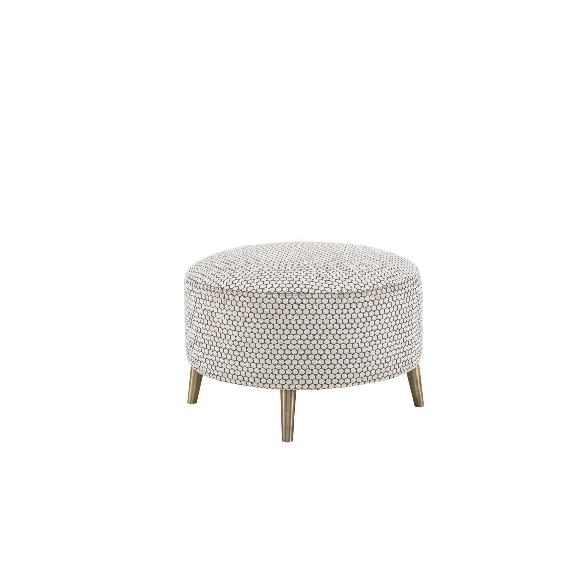 Celestia Fabric Round Footstool - Blue – image 5