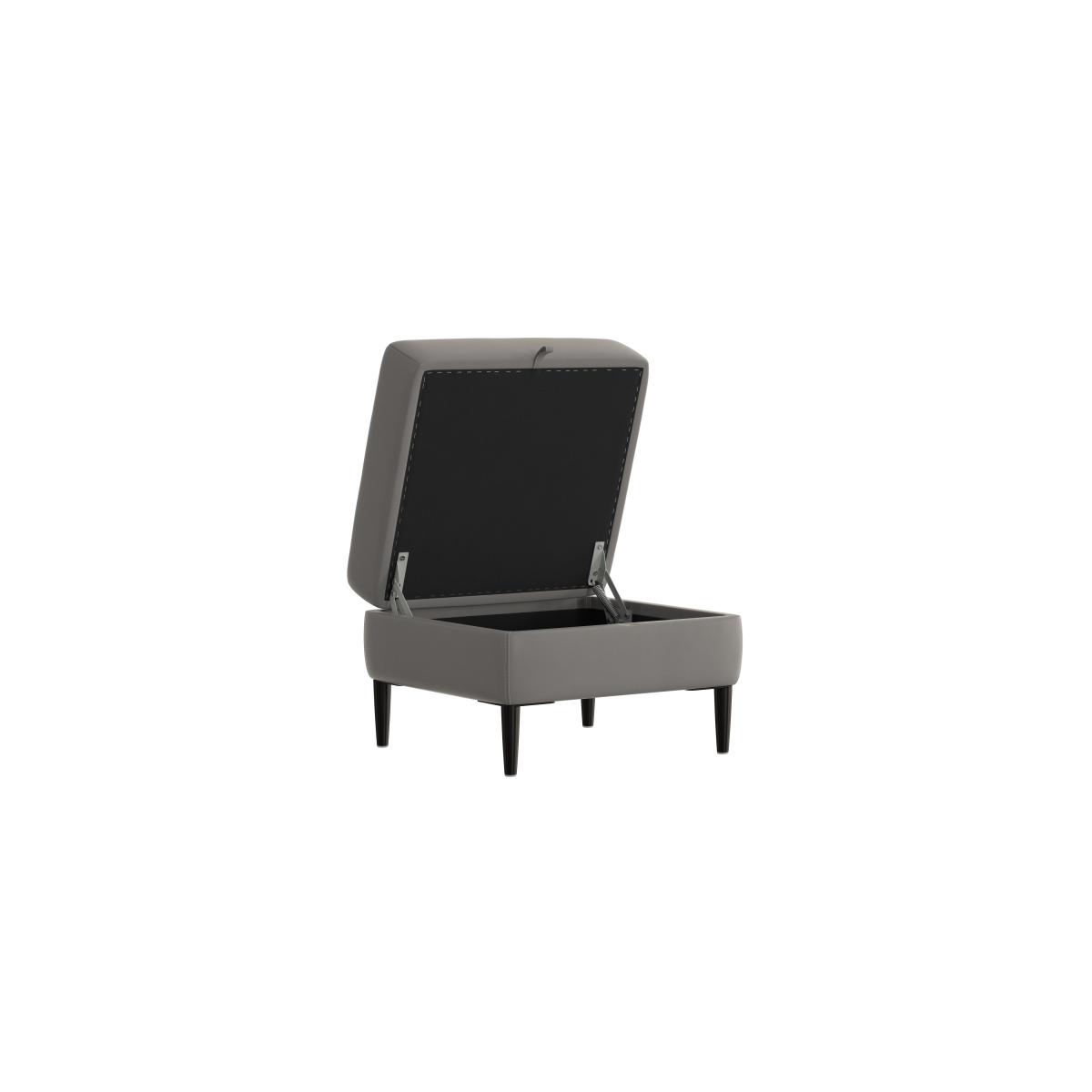 Adama Leather Storage Footstool - Grey- World of Leather – image 3