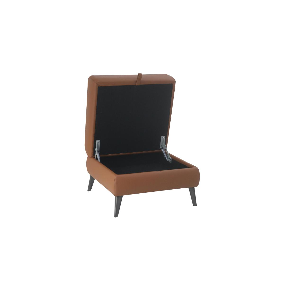 Domicil - Maddox Leather Storage Footstool - NN Elephant Grey – image 3