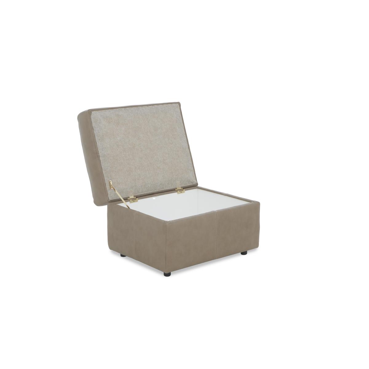 Iris Leather Storage Footstool - Turino Blue – image 4