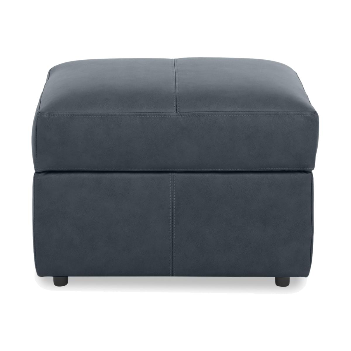 Iris Leather Storage Footstool - Turino Blue – image 1