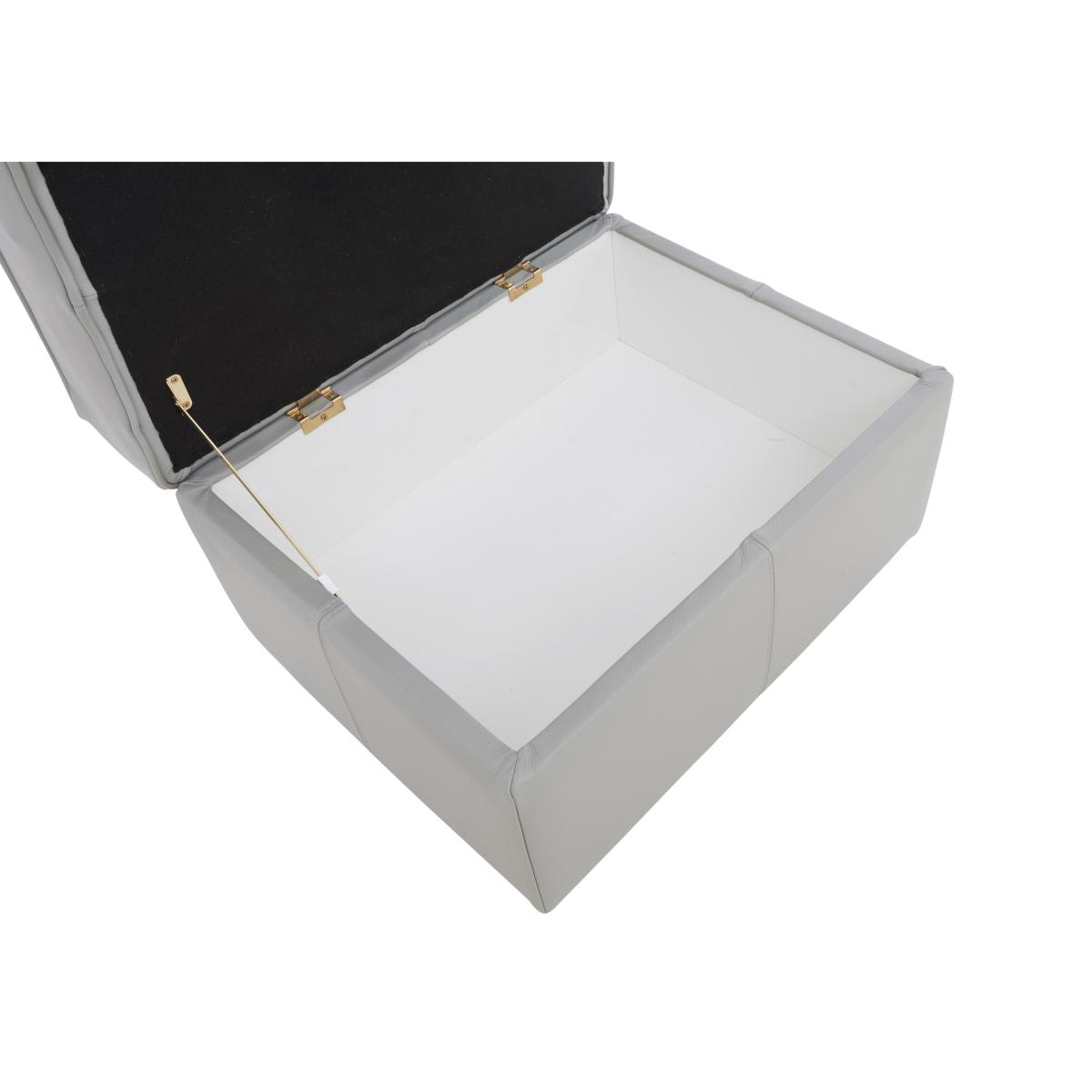 Legend Leather Storage Footstool - Verona Pearl – image 4