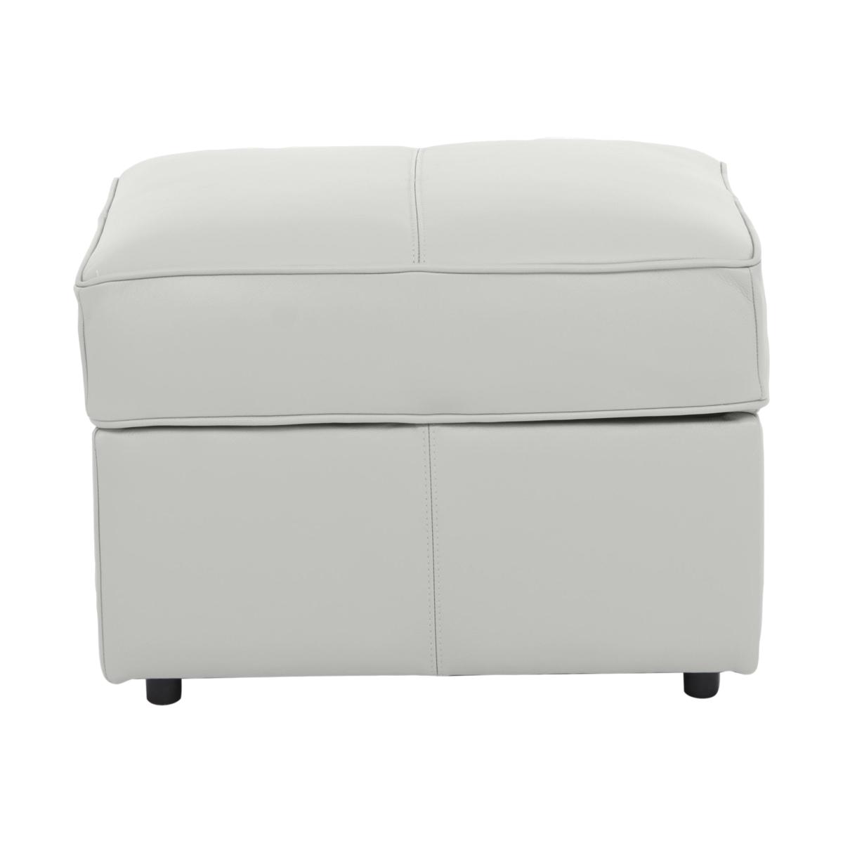 Legend Leather Storage Footstool - Verona Pearl – image 1