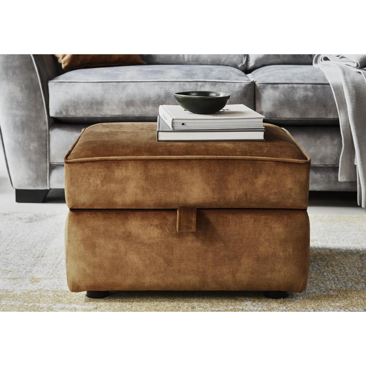 Nelly Fabric Storage Footstool - Teal – image 2