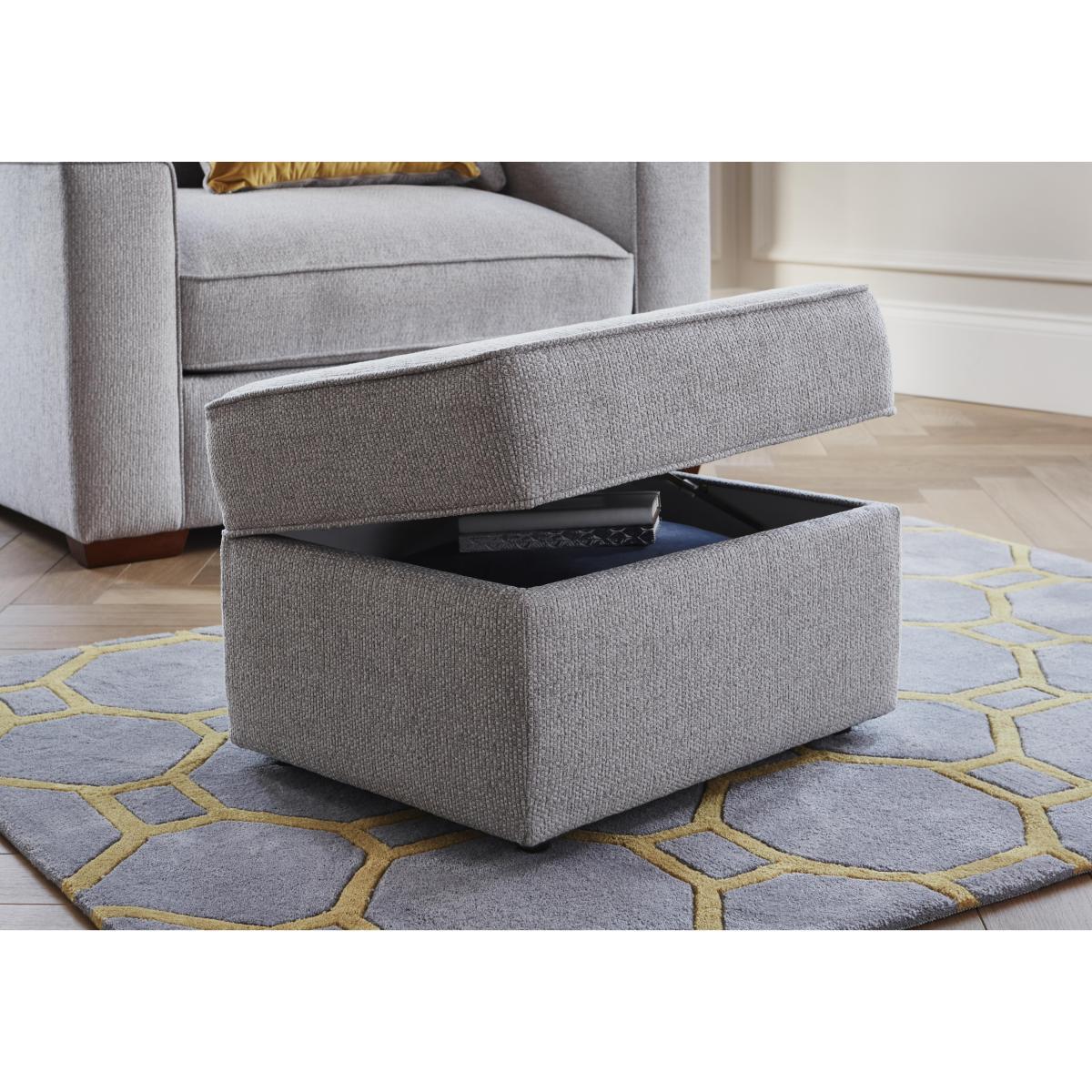 Comfi Fabric Storage Footstool - Grey – image 3