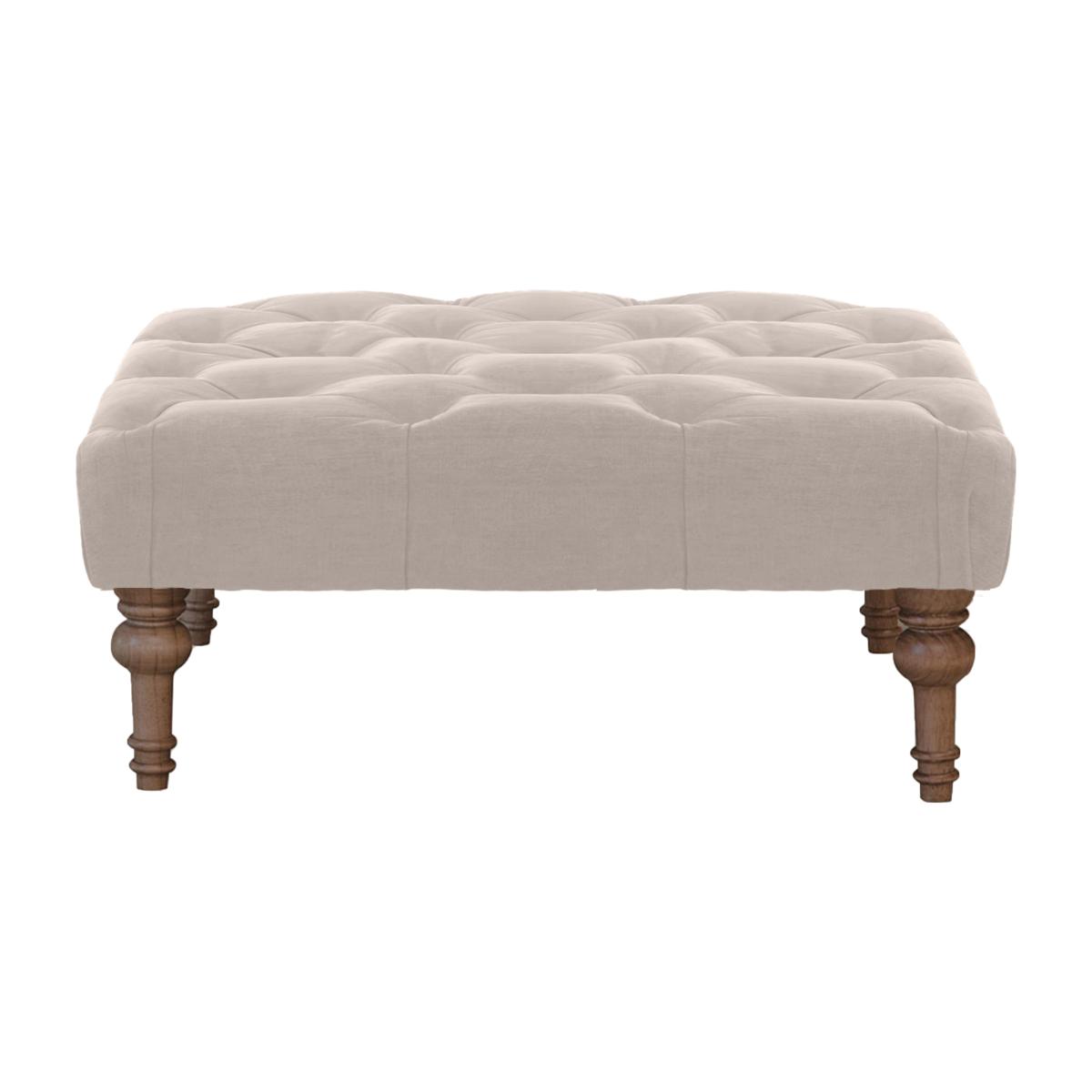 Alexander and James - Chesterfield Collection Small Fabric Footstool - Linen Sand - Dark Feet
