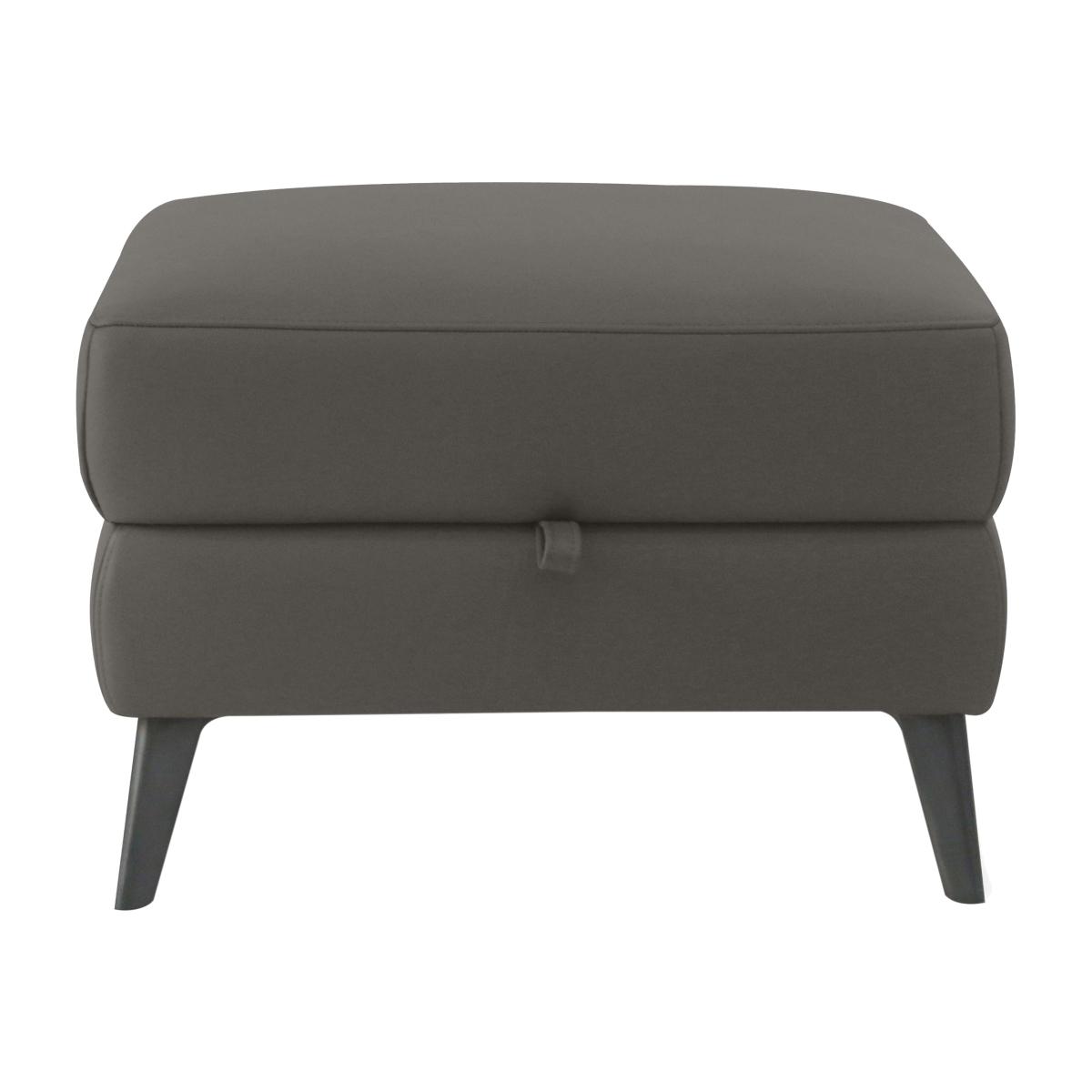 Domicil - Maddox Leather Storage Footstool - NP Elephant Grey – image 1