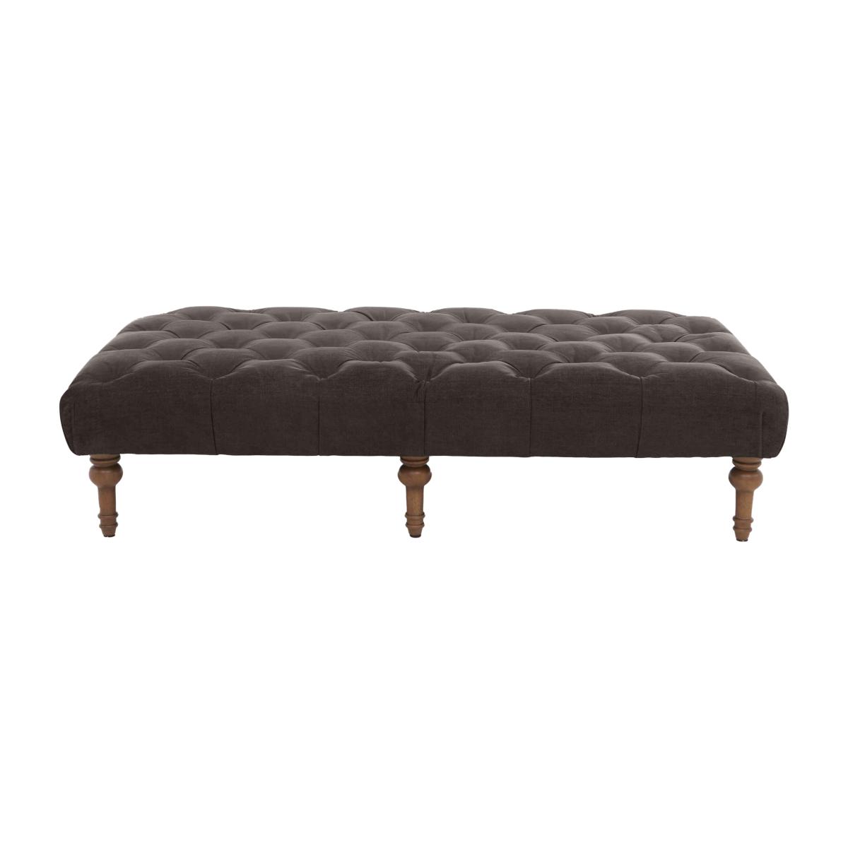 Alexander and James - Chesterfield Collection Large Fabric Footstool - Linen Grey - Dark Feet