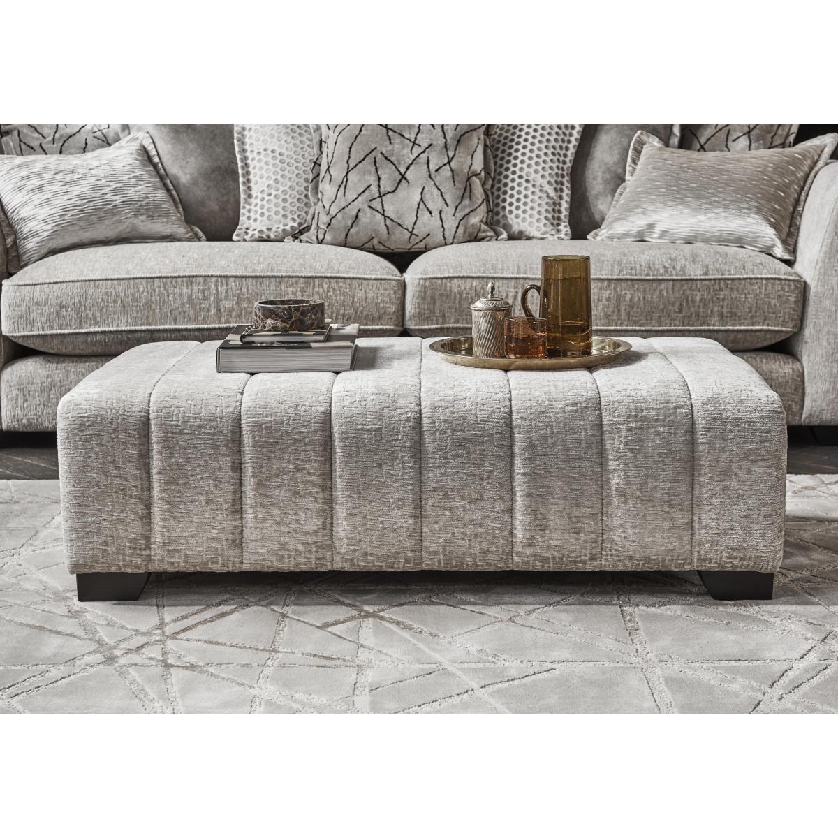 Boutique Lavish Fabric Bench Stool - Natural – image 2