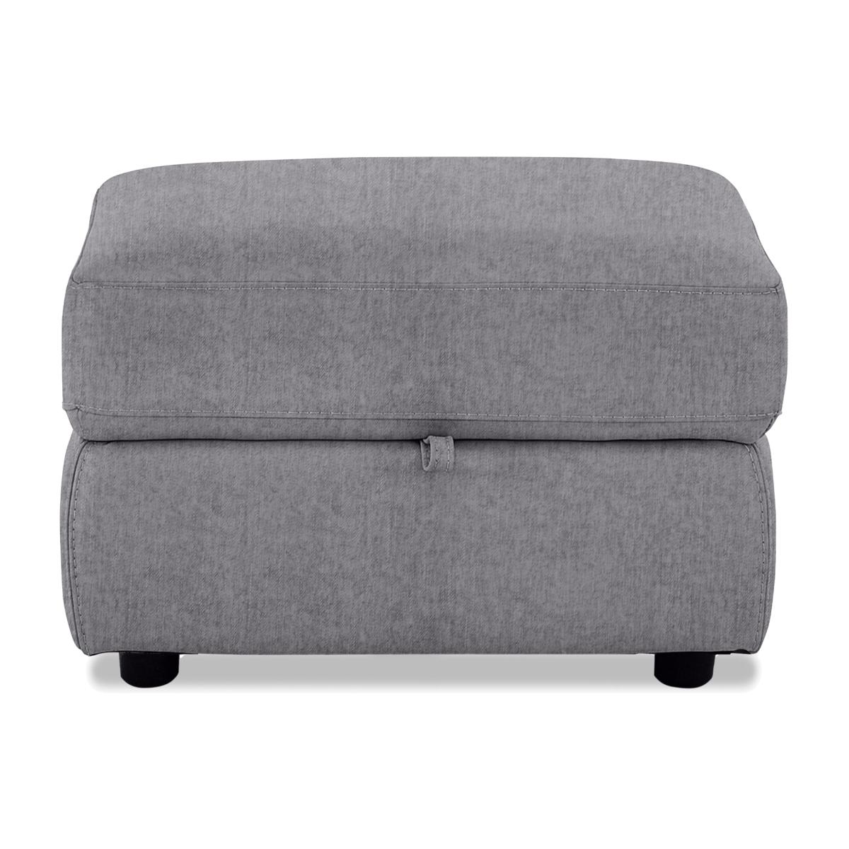 Touch Fabric Storage Footstool - R27 Pewter