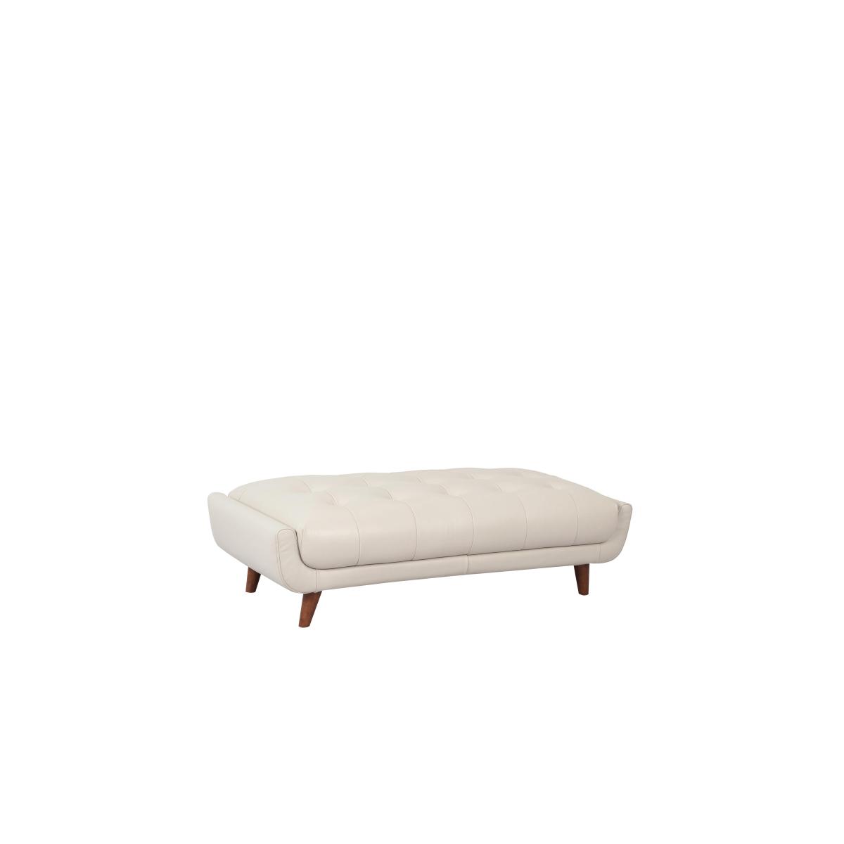 Rene Large Leather Footstool - Blue – image 3