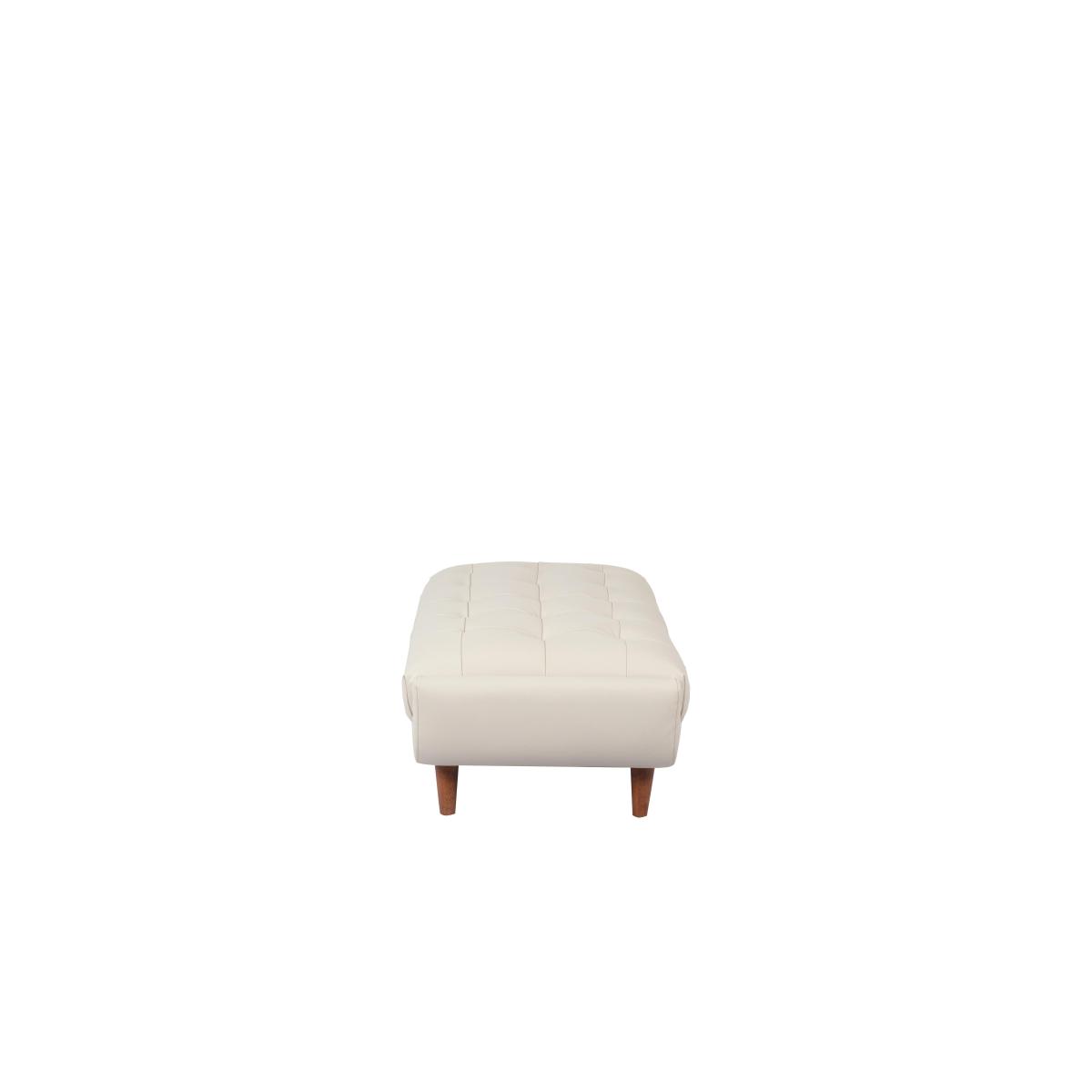 Rene Large Leather Footstool - Blue – image 4